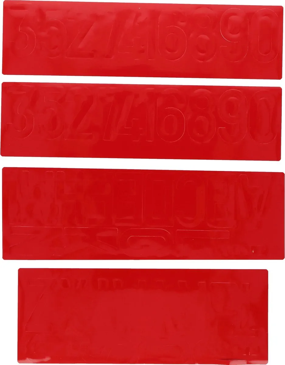 Carpoint Nummerplaat Stickers 52x11cm Aluminium - Rood/Wit