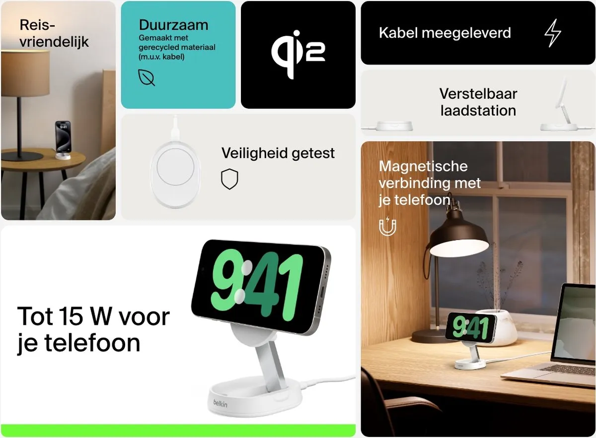 Belkin Boost Charge Pro WIA008vfWH Draadloze Laadstandaard 15W - Wit