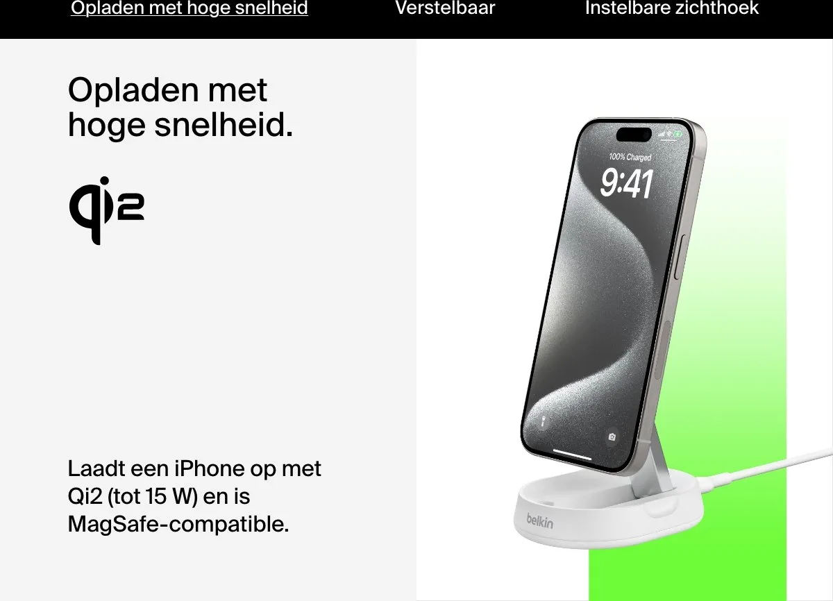 Belkin Boost Charge Pro WIA008vfWH Draadloze Laadstandaard 15W - Wit
