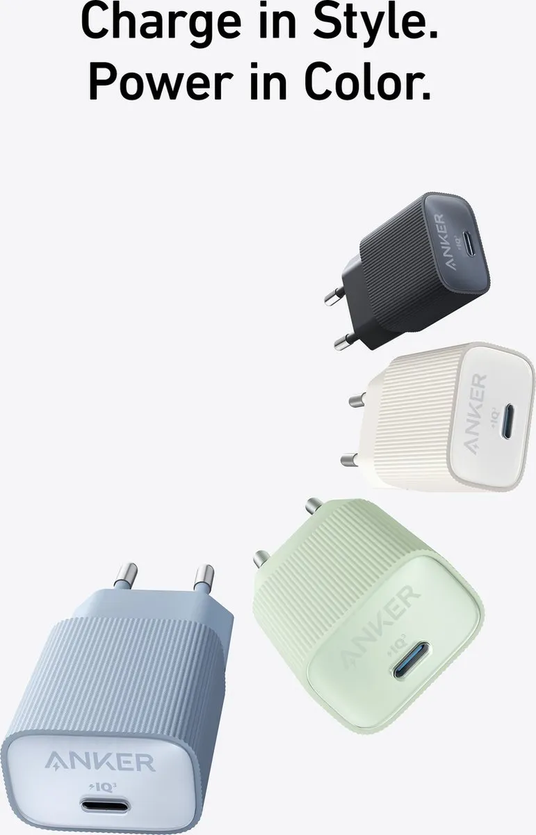 Anker Nano A2337G11 USB-C Oplader 30W - Zwart