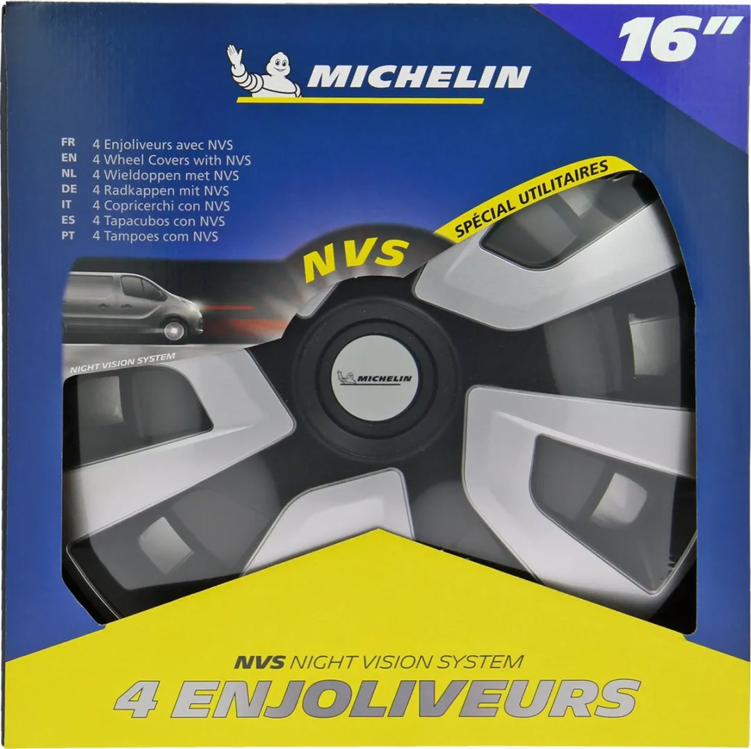Michelin Wieldoppen 16 Inch - 4 Stuks - Zwart/Grijs