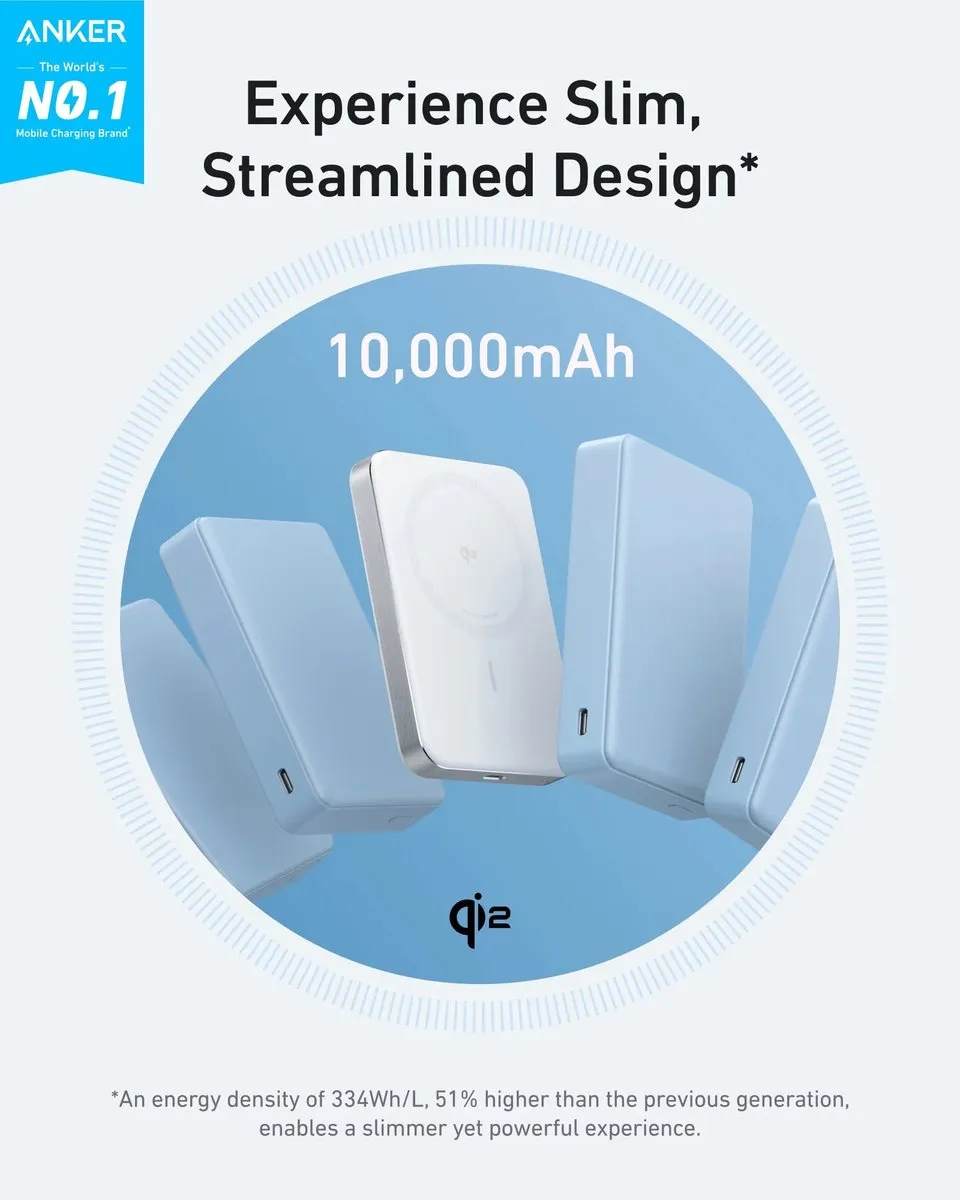 Anker MagGo Powerbank A1664H11 - 10000mAh 15W Qi2 - Wit