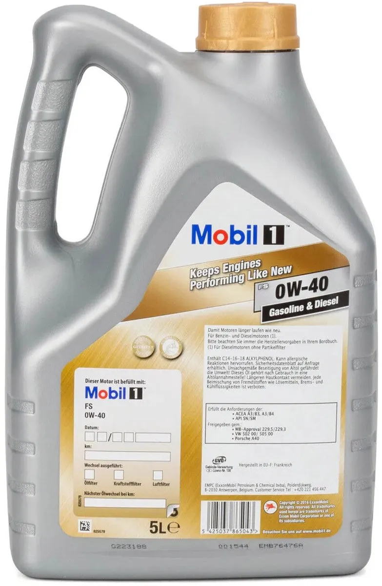 Mobil 1 FS 0W-40 Motorolie 5L