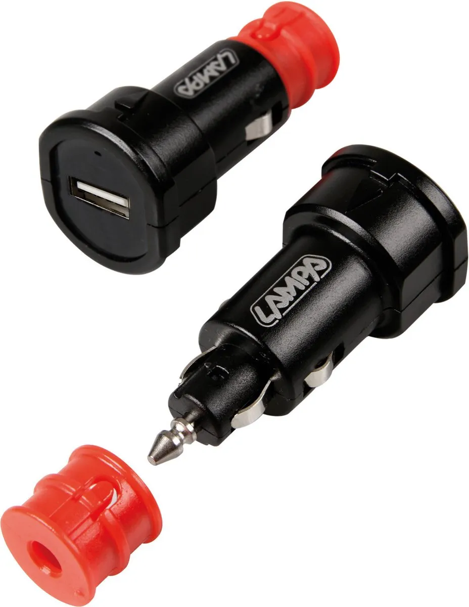 Lampa Auto USB Poort Lader - Fast Charge 2400mA - Zwart - afbeelding 6 van 6