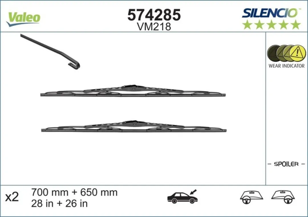 Valeo Silencio VM218 Ruitenwisserset - 2x 68/70cm