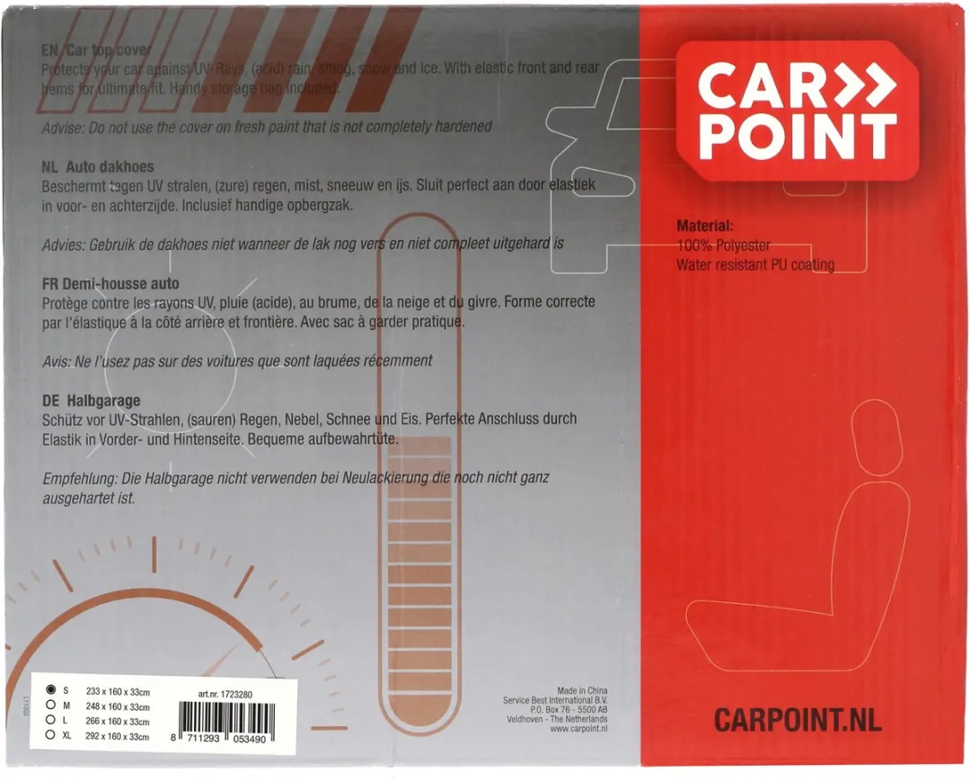 Carpoint Dakhoes Polyester Small - 233x160x33cm - Blauw