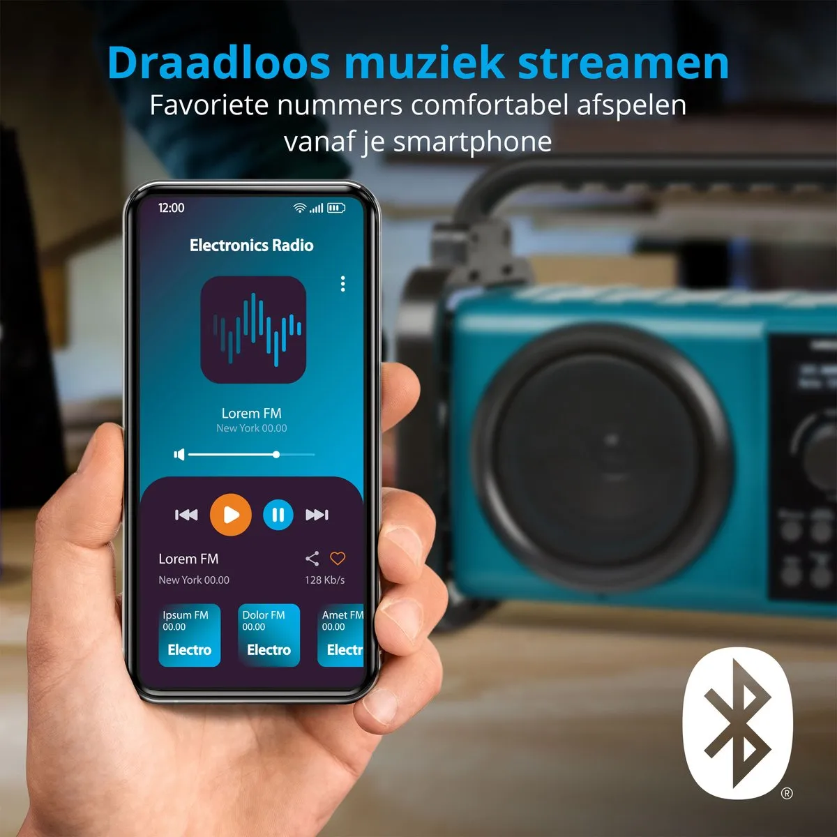 Medion MD43877 DAB+ Bouwplaatsradio - Blauw - afbeelding 6 van 6