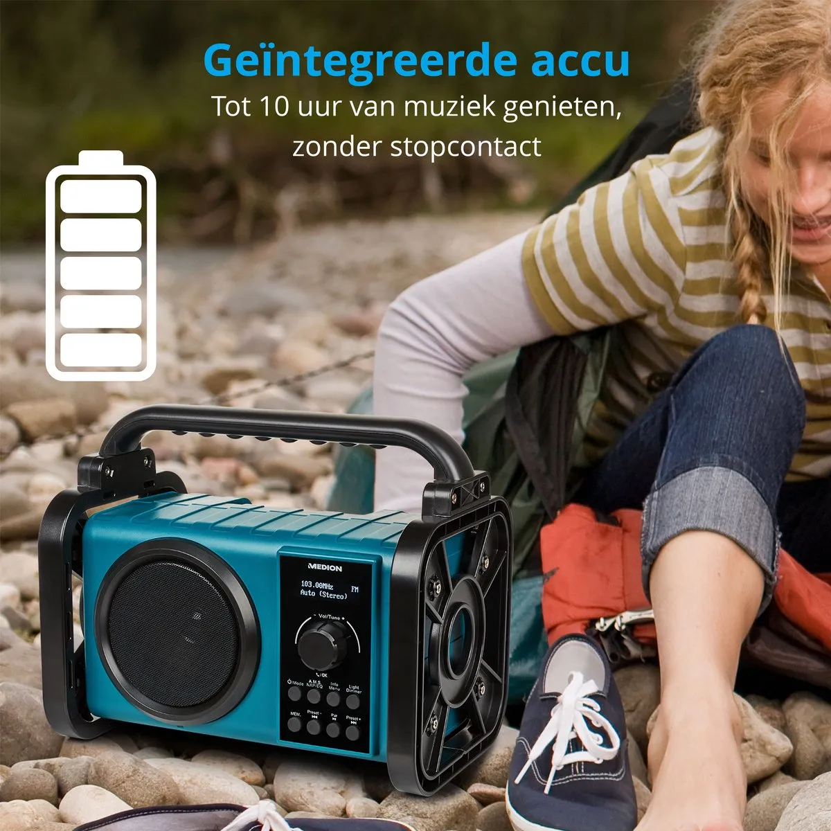 Medion MD43877 DAB+ Bouwplaatsradio - Blauw