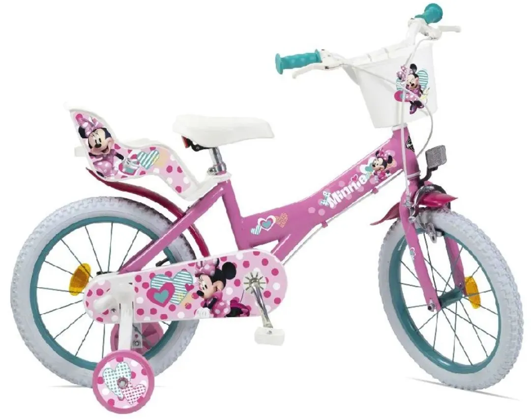 Disney Minnie Fiets 14 Inch - 1 Versnelling - Multicolor - afbeelding 2 van 2