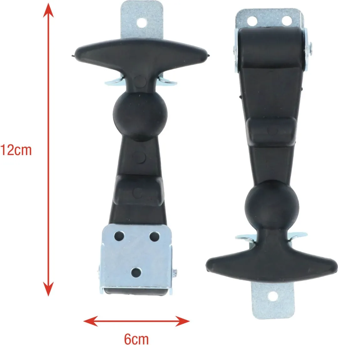 Carpoint Motorkaphakenset 12cm - 2 Stuks - Zwart