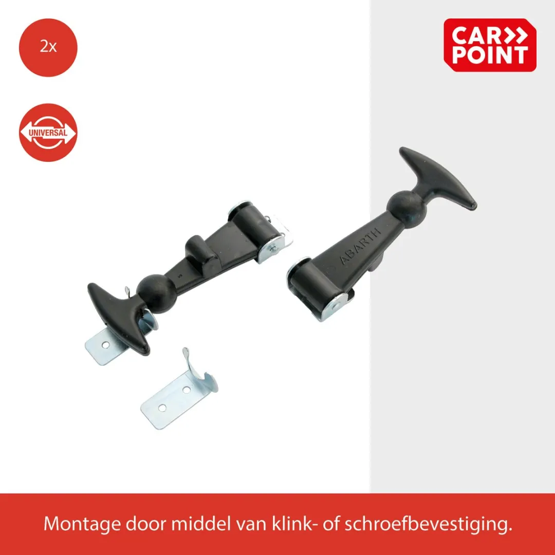 Carpoint Motorkaphakenset 12cm - 2 Stuks - Zwart
