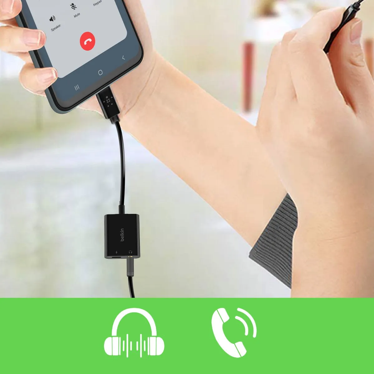 Belkin NPA004BTBK USB-C naar 3,5mm Audio Adapter - 60W - Zwart