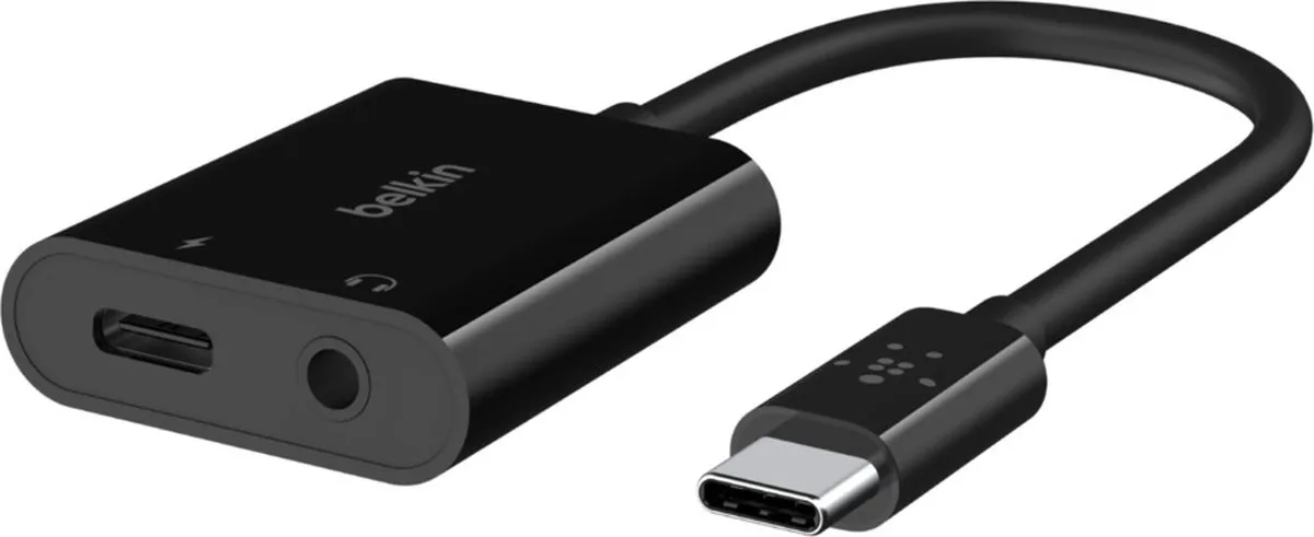 Belkin NPA004BTBK USB-C naar 3,5mm Audio Adapter - 60W - Zwart