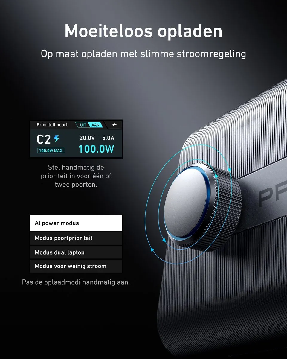 Anker Prime A2345341 Lader 250W - 6 Poorten Zilver