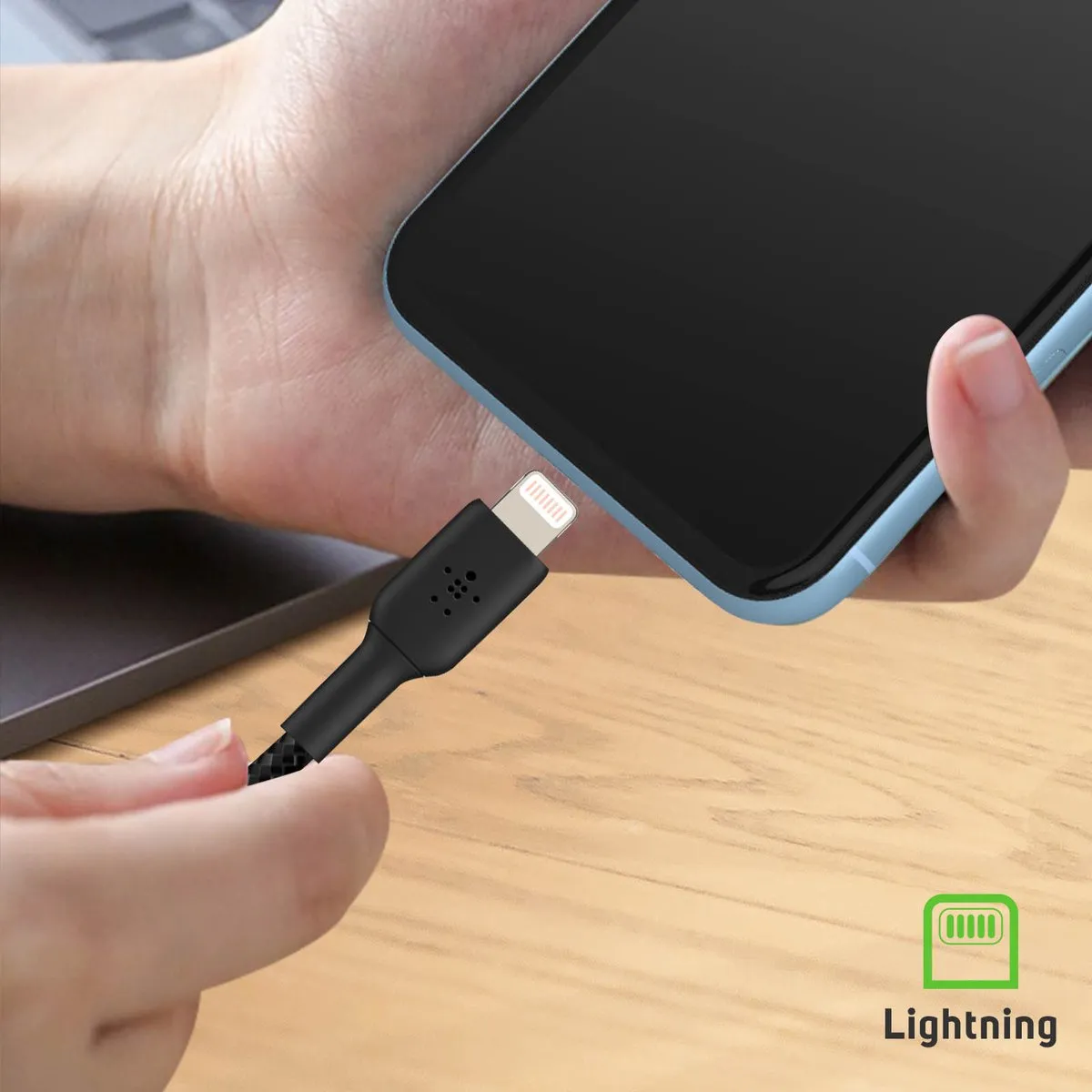 Belkin Braided iPhone Lightning USB Kabel 3m - Zwart