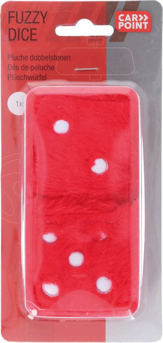Carpoint Spiegeldecoratie Rode Dobbelsteen - Rood/Wit