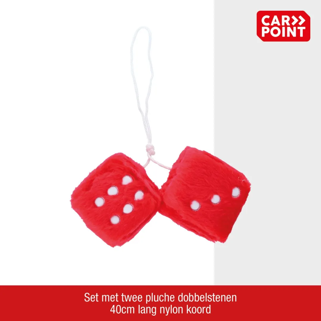 Carpoint Spiegeldecoratie Rode Dobbelsteen - Rood/Wit