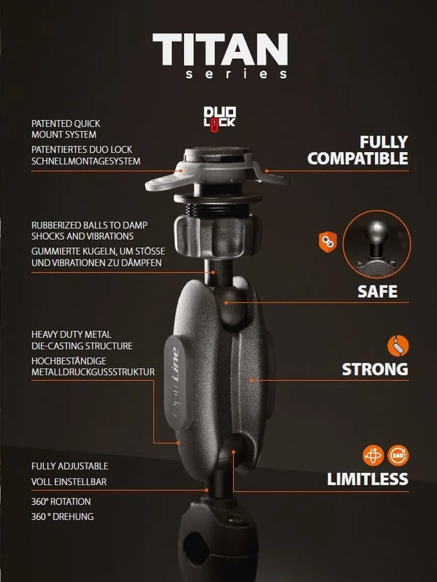 Optiline Titan Opti-Ball Head 25mm - Zwart