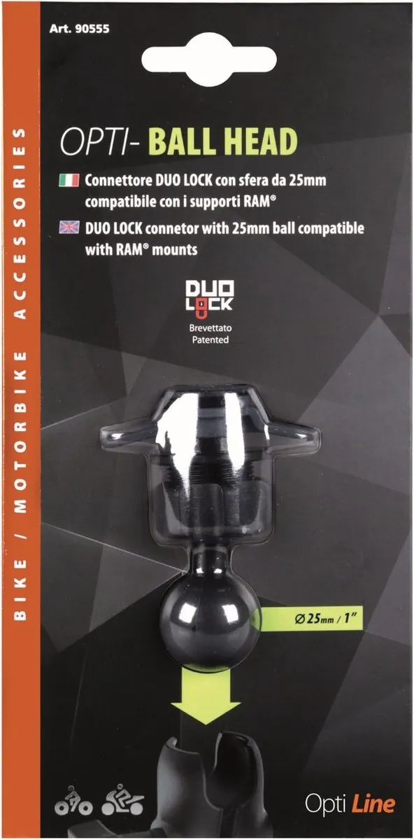 Optiline Titan Opti-Ball Head 25mm - Zwart