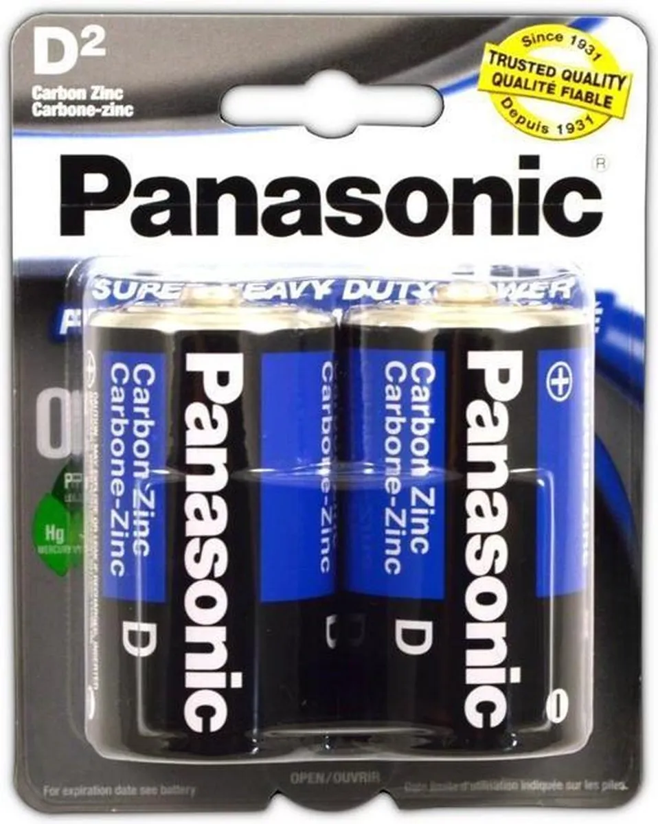 Panasonic D2 Batterijen UM1-MN1300 - 2 Stuks