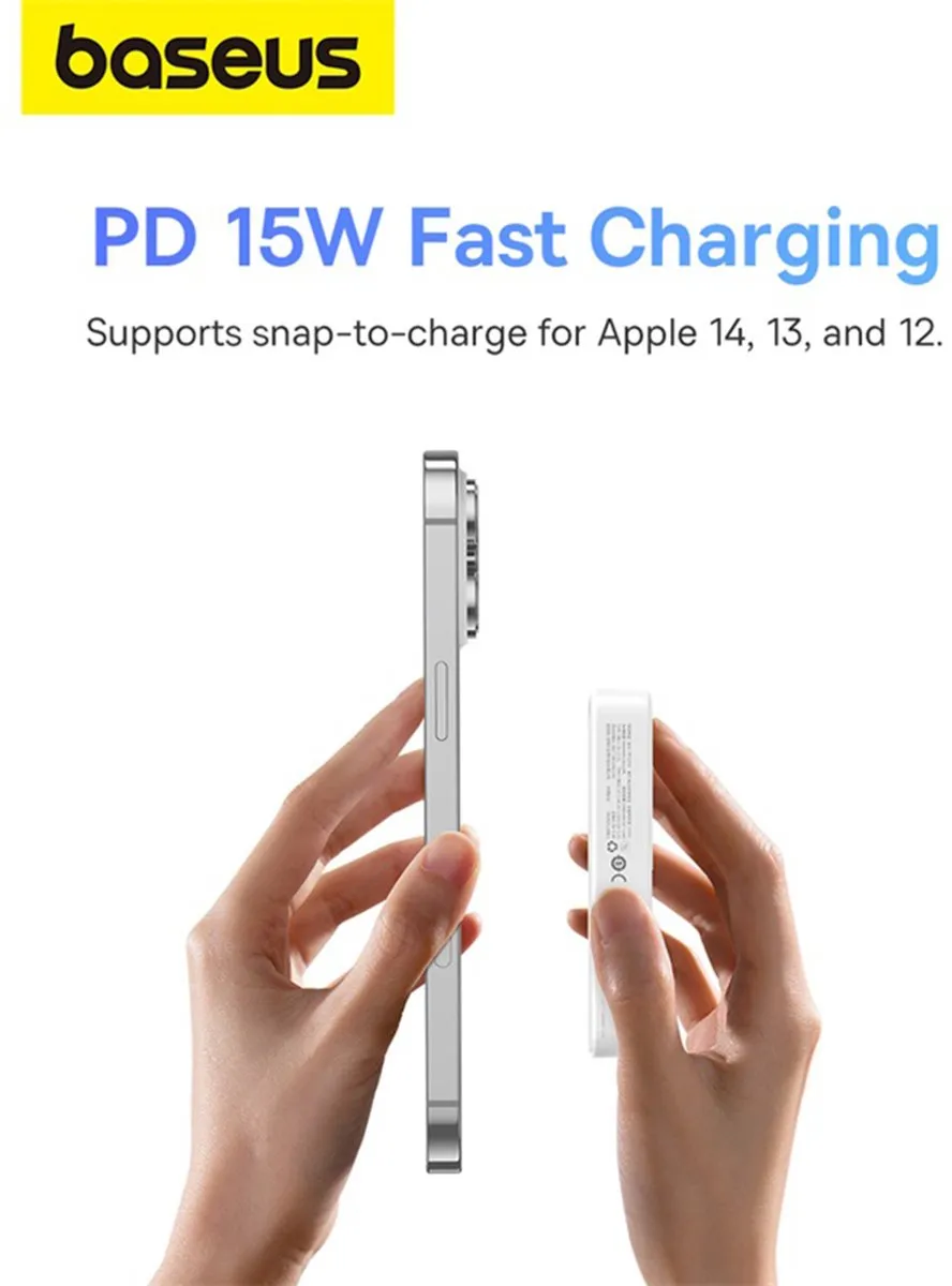 Baseus MagPro MagSafe Powerbank 20W 5000mAh - Wit - afbeelding 6 van 6