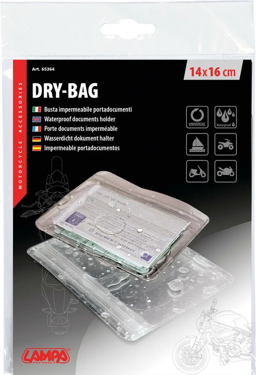 Lampa Waterproof Documentenhouder 140x160mm - Transparant - afbeelding 5 van 6