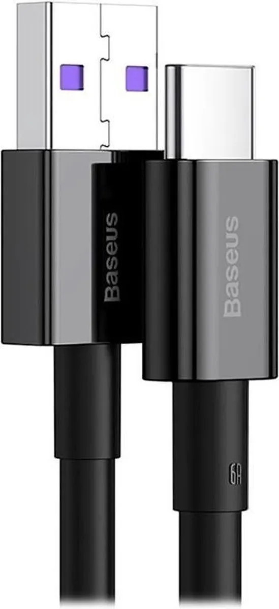 Baseus Superior Series USB-A naar USB-C Kabel 66W 2m - Zwart
