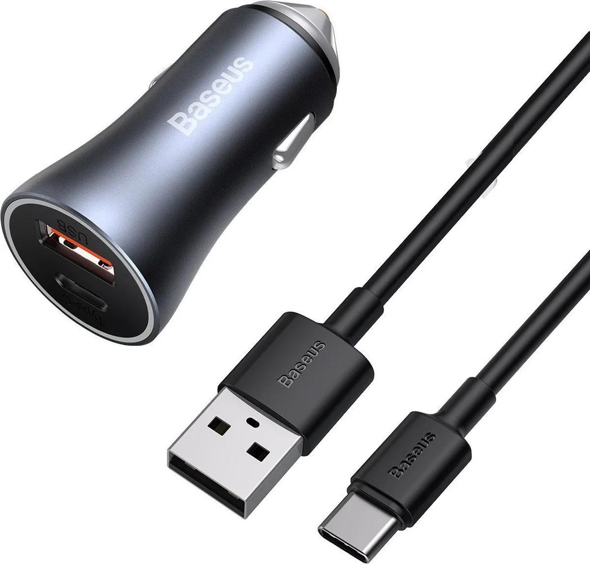 Baseus USB-C 40W Lader met Kabel - Grijs