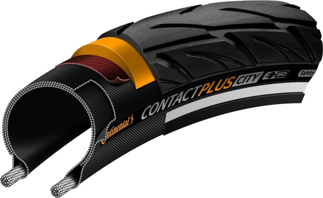 Continental Contact Plus City 28x1.40 Buitenband - 37-622 - Zwart met reflectie