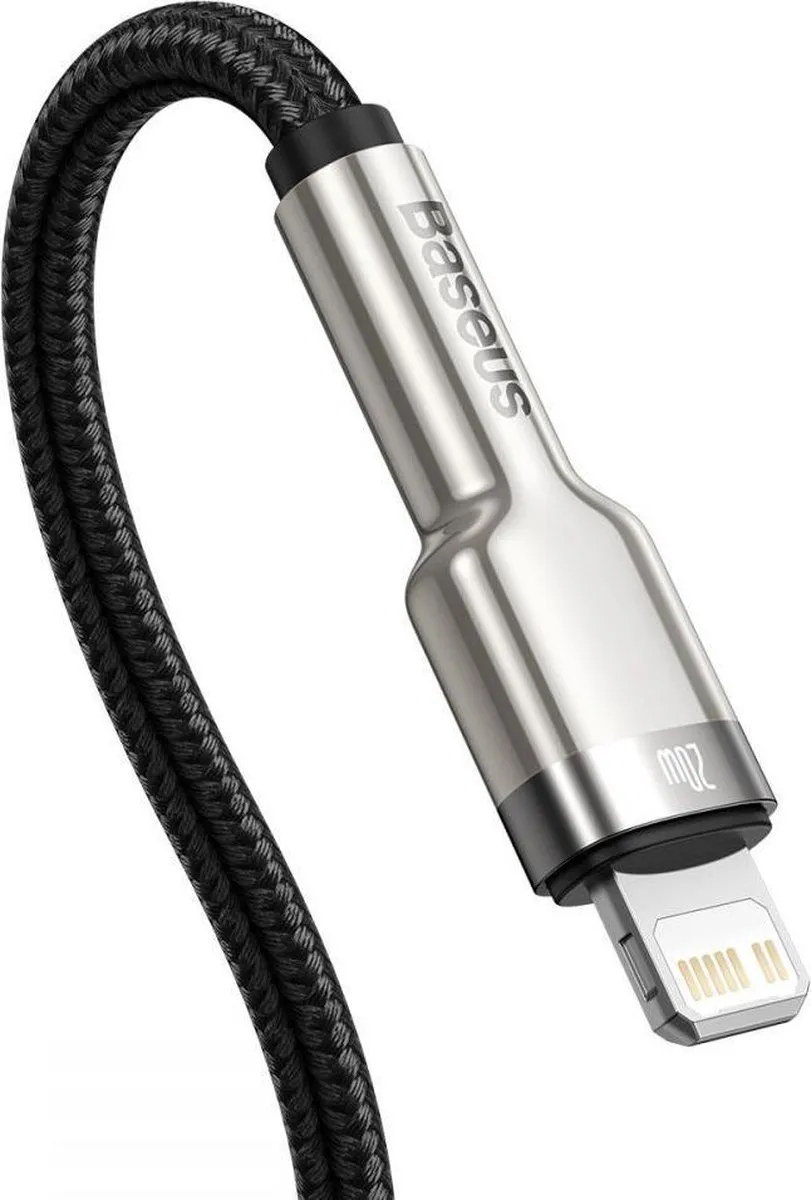 Baseus PD 20W USB-C Lightning Kabel 25cm - Zwart