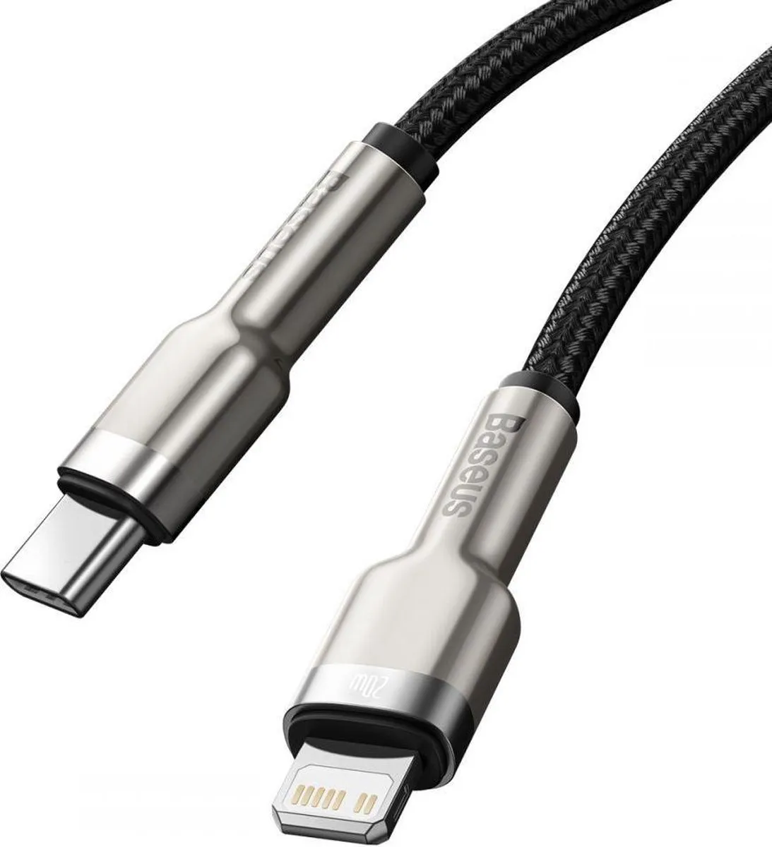 Baseus PD 20W USB-C Lightning Kabel 25cm - Zwart
