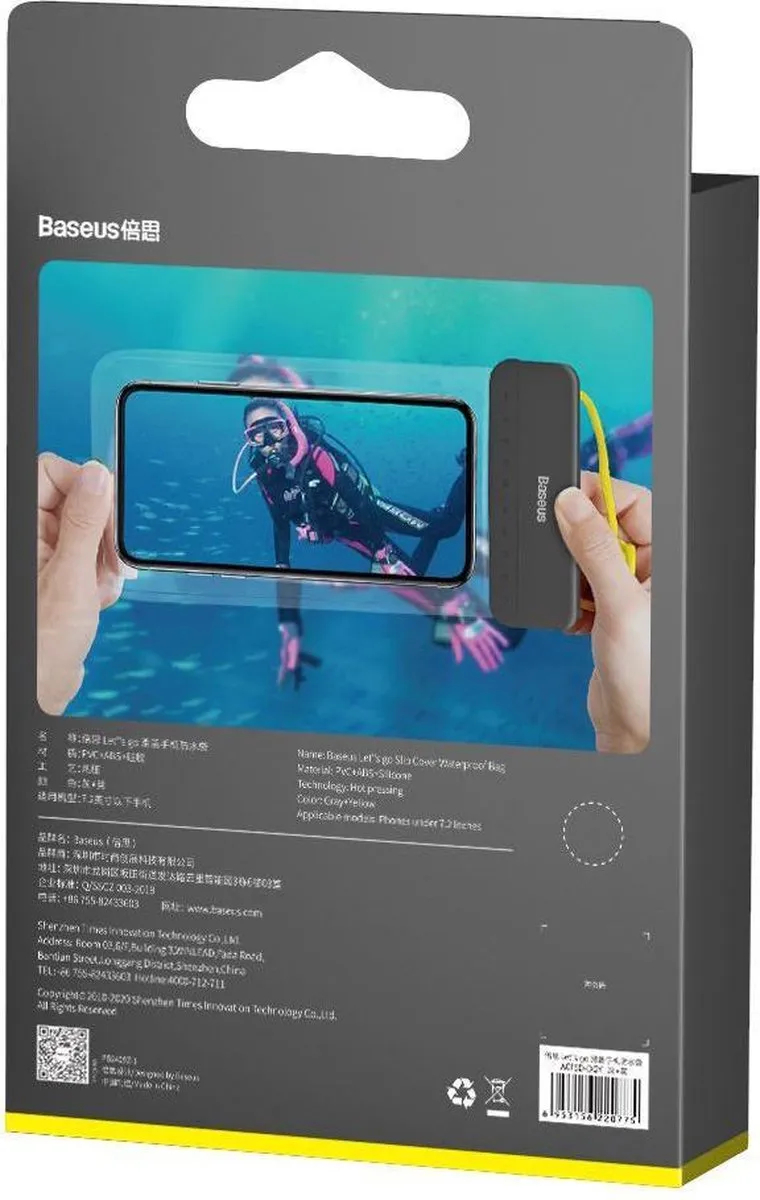 Baseus Waterdicht Telefoonhoesje IPX8 - 6.7 Inch - Wit
