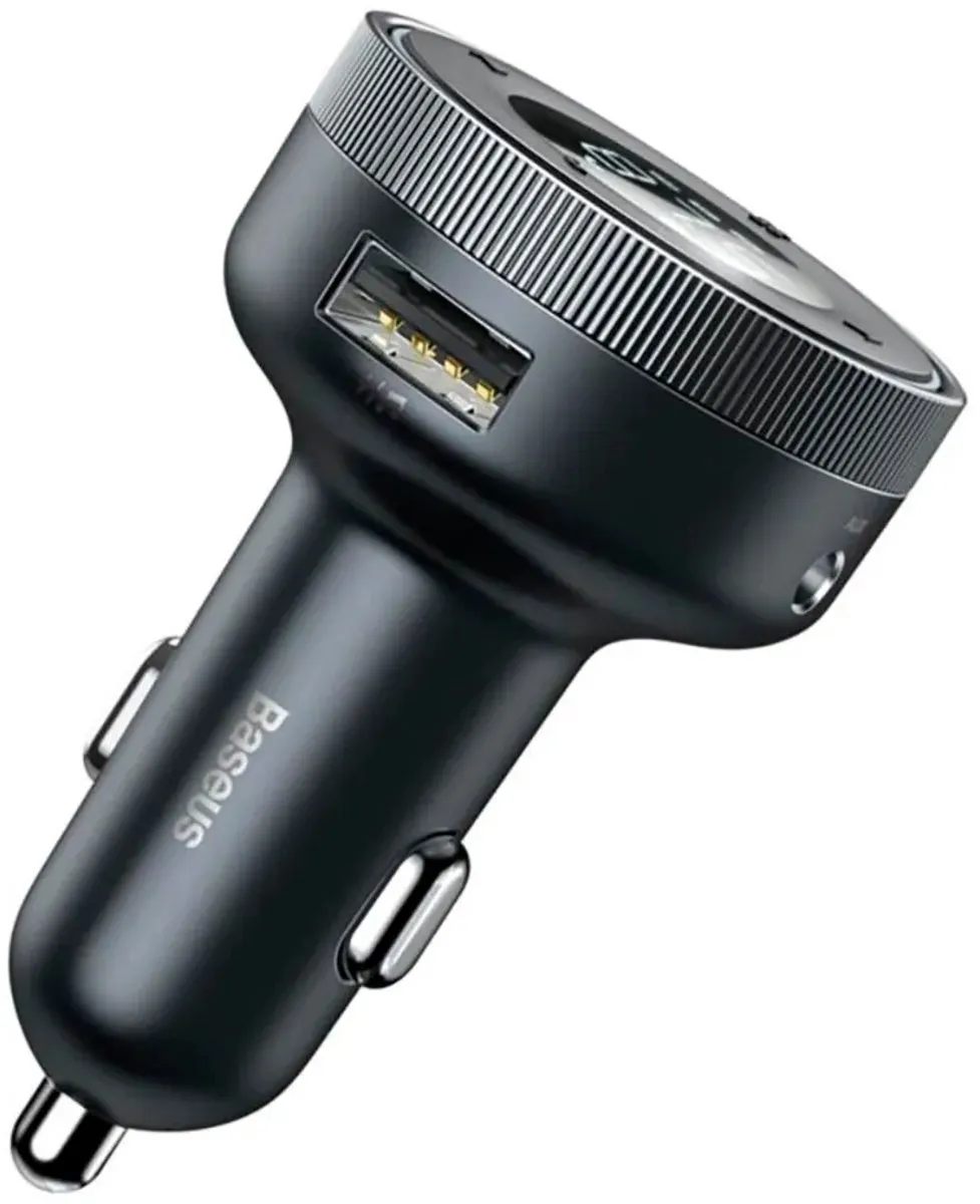 Baseus - Enjoy - FM-zender LED-autolader 2x USB / 3,5 mm jack draadloze MP3-speler Bluetooth 5.0 3.4A zwart - (CCLH-01)