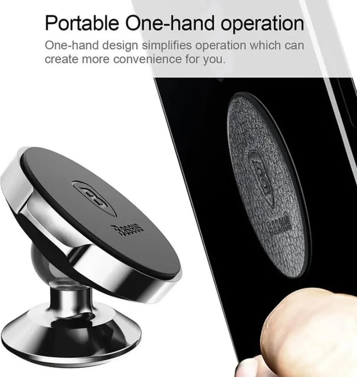 Baseus Universele Magnetische Telefoonhouder 360° - 8 Inch - Zwart