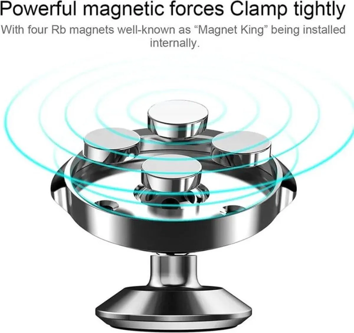Baseus Universele Magnetische Telefoonhouder 360° - 8 Inch - Zwart - afbeelding 6 van 6