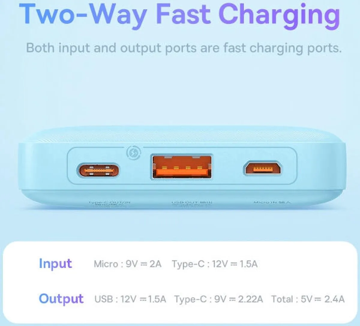 Baseus Airpow 20.000mAh Powerbank 20W - Blauw