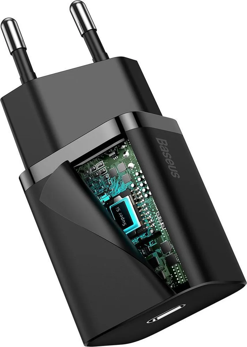 Baseus 20W USB-C Oplader met Lightning Kabel - Zwart