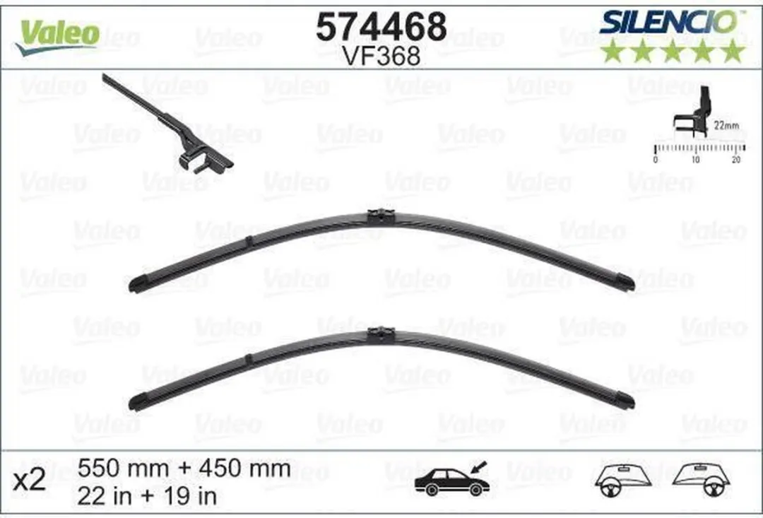 VALEO ruitenwissers 574468 VF368 X2