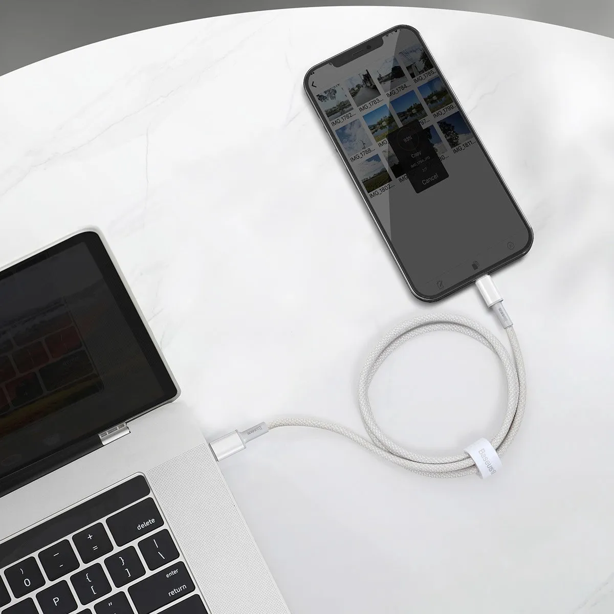 Baseus CATLGD-02 USB-C naar Lightning Kabel 1m - Wit - 20W Fast Charge