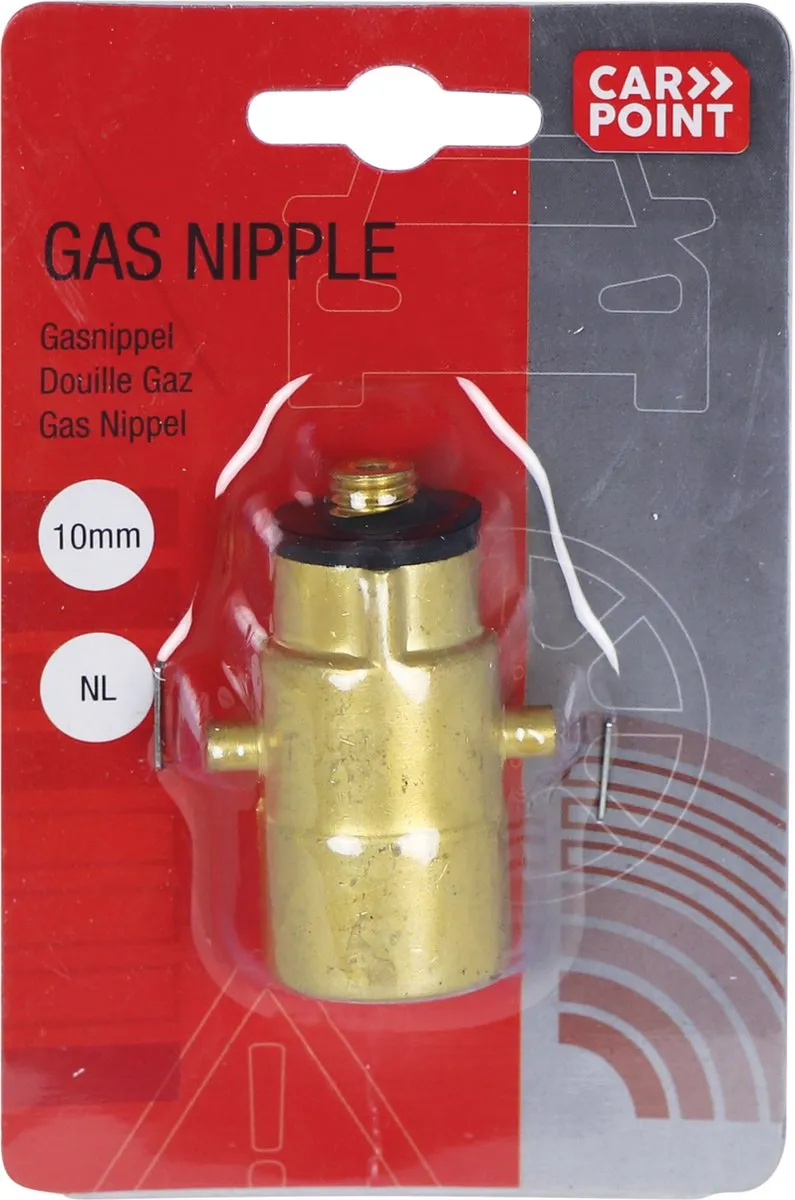 Carpoint LPG-nippel Bajonet 10mm - Messing Goud