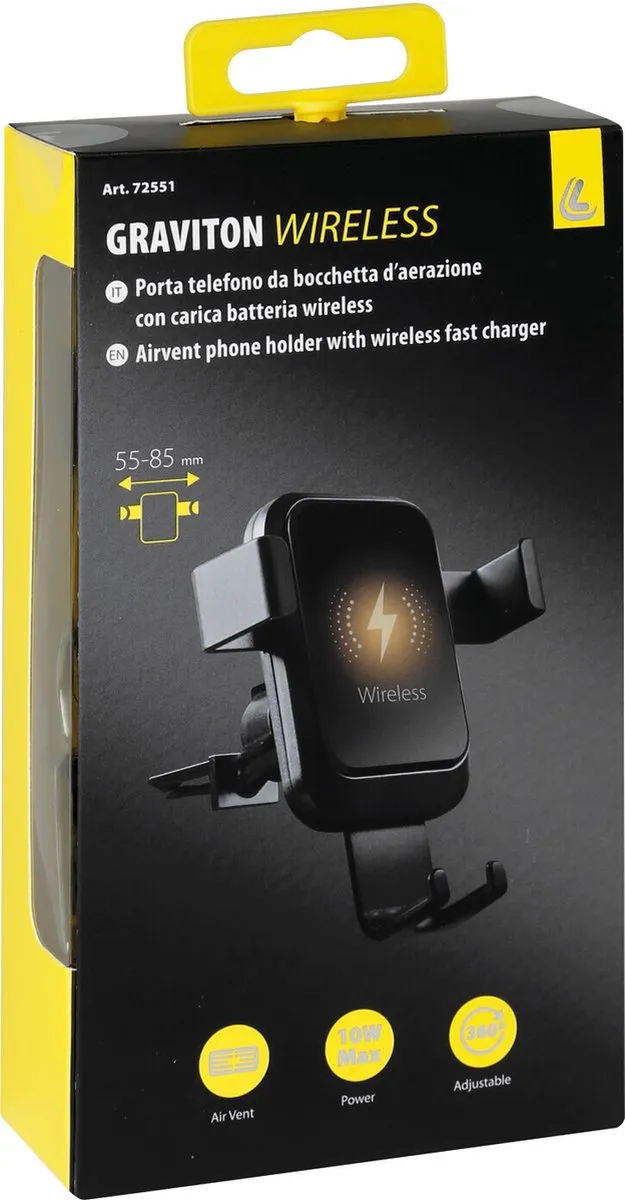 Lampa Graviton 72551 Draadloze Autolader - Zwart