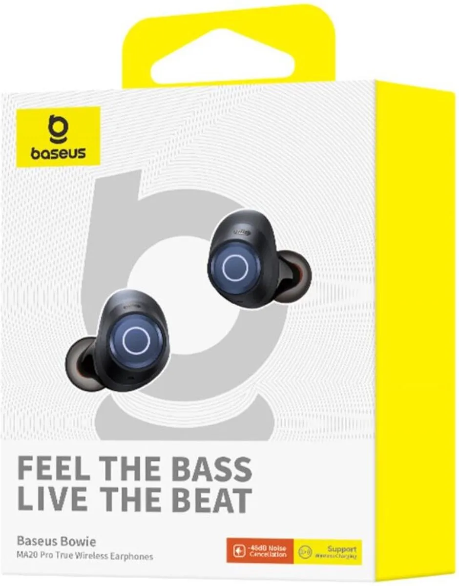 Baseus Bowie MA20 Pro True Wireless Oordopjes - ANC - IPX6 - Zwart