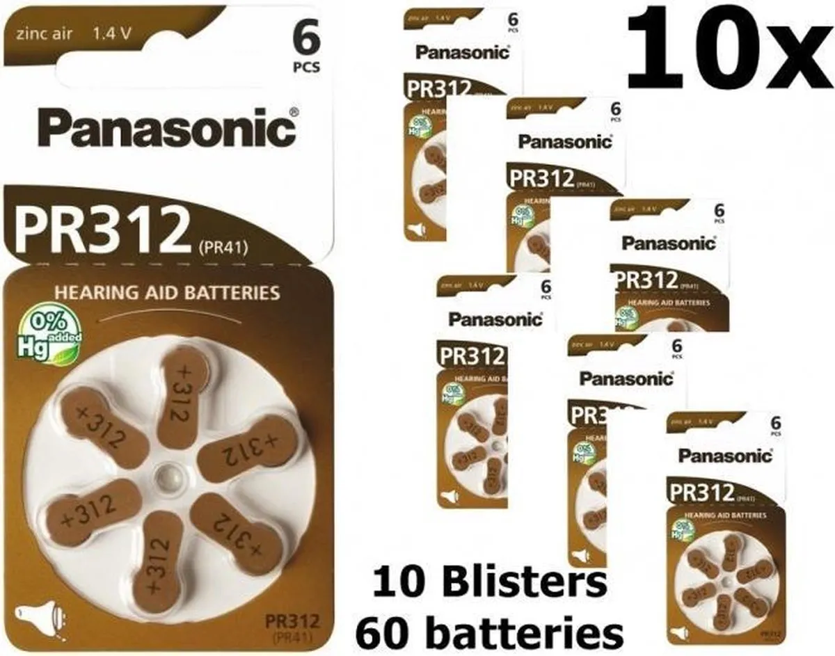 Panasonic 312 Gehoorapparaatbatterijen