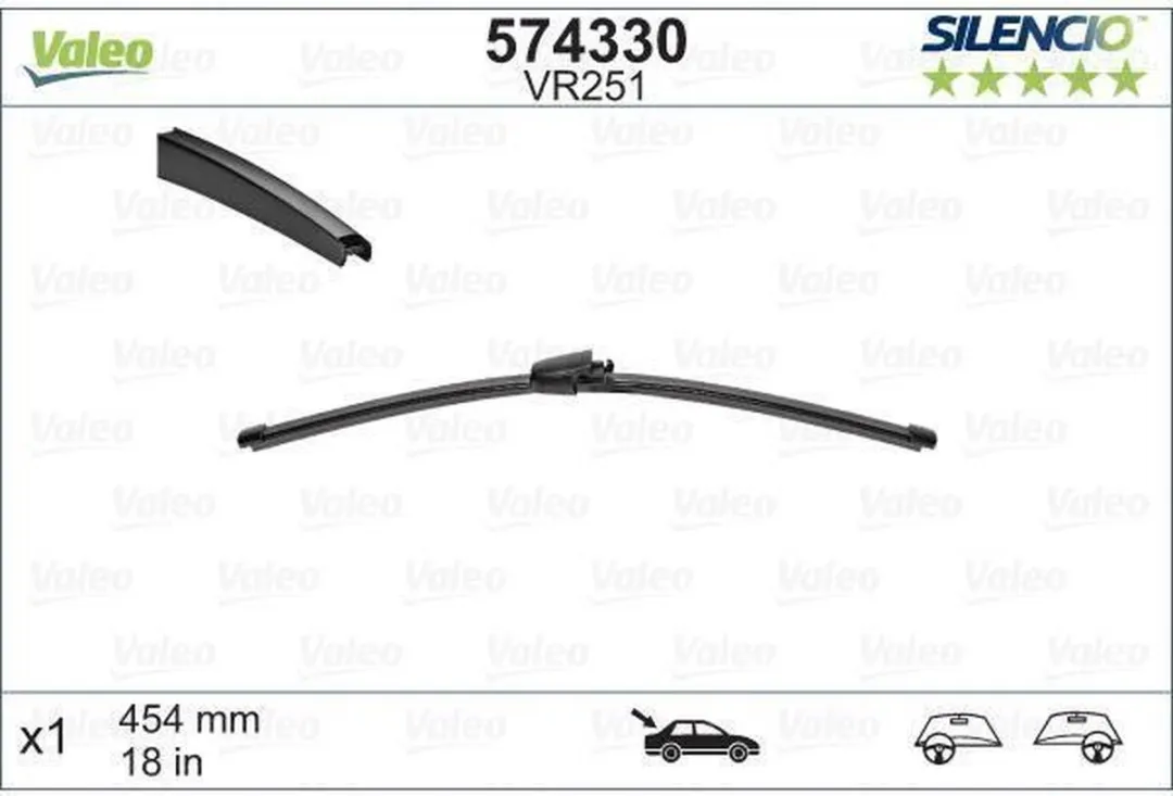Valeo Silencio VR251 Achterwisser 45,5cm
