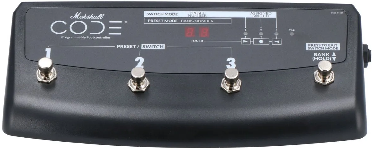 Marshall PEDL-91009 4-Way Latching Footswitch (CODE Series) - Voetschakelaar voor gitaarversterkers
