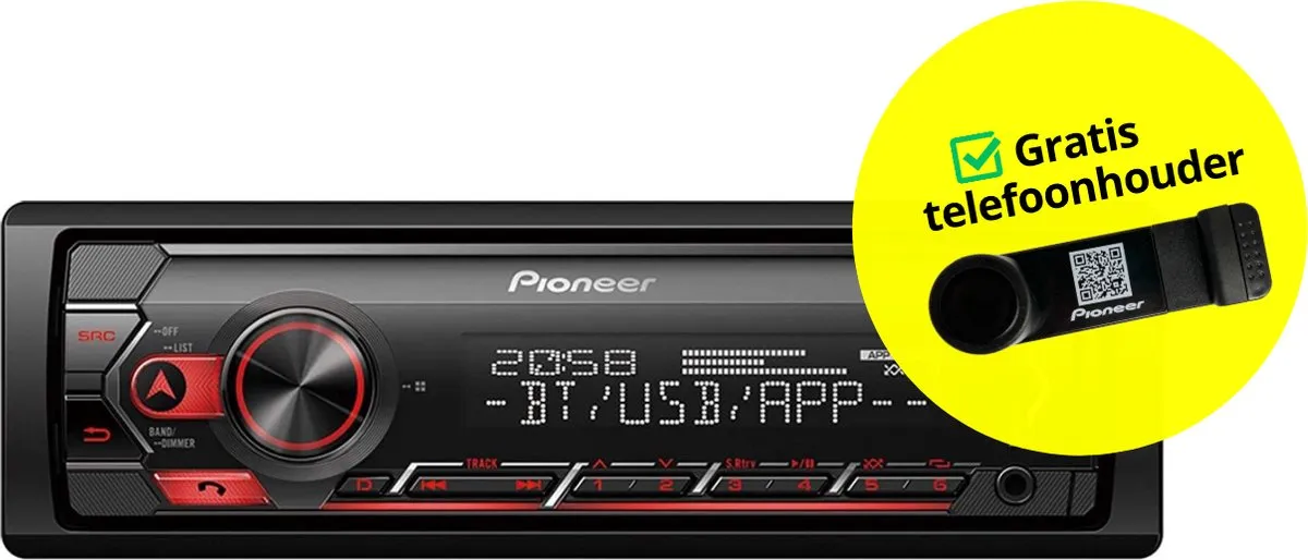 Pioneer DEH-S320BT Autoradio - Enkel DIN - 50W - Zwart