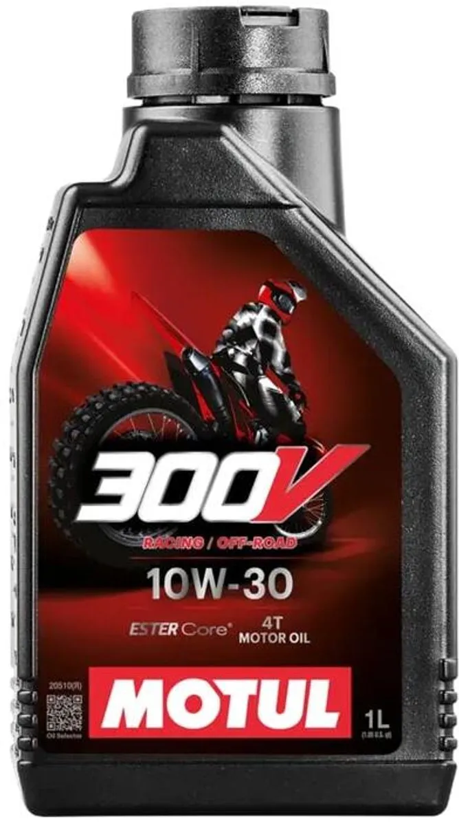 Motul 300V Factory Line Off Road Racing 4T 10W30 1L - Rood/Zwart