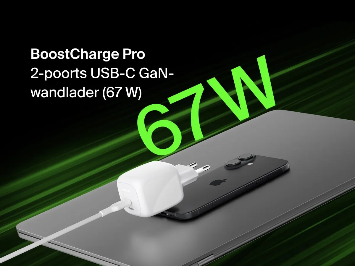 Belkin BoostCharge Pro WCH020KQWH USB-C Wandlader 67W - Wit