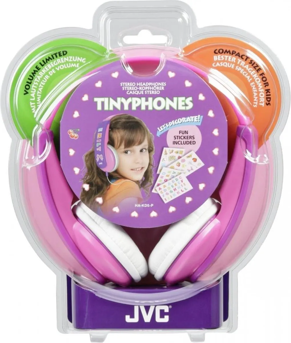 JVC HA-KD5 On-Ear Kids Koptelefoon - Roze/Paars - afbeelding 6 van 6