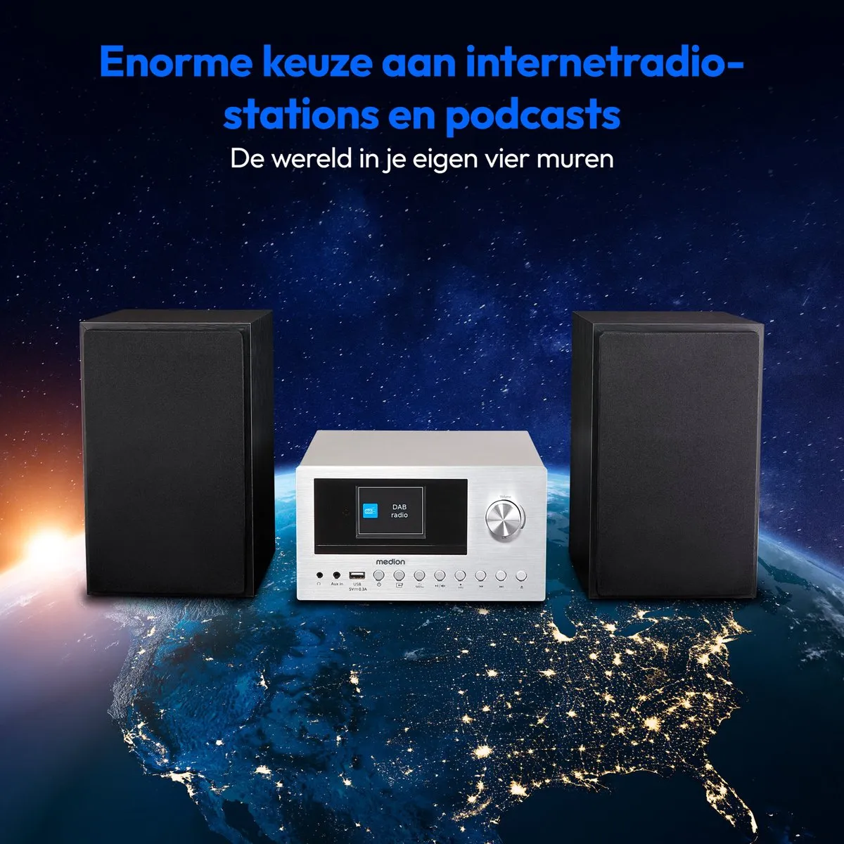Medion P85003 Micro Audiosysteem - 2x150W - Zilver